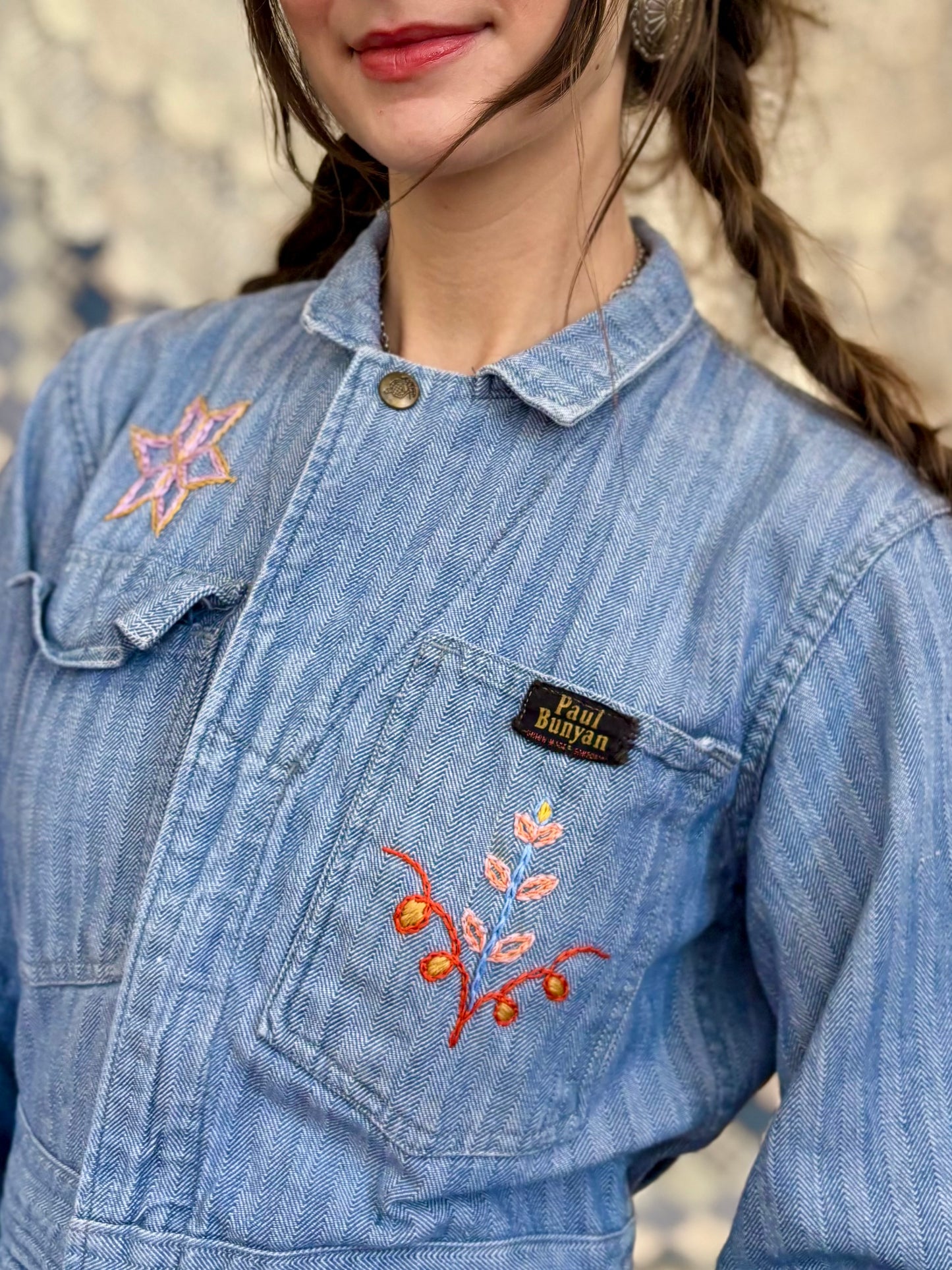 Hand Embroidered Paul Bunyan Coveralls