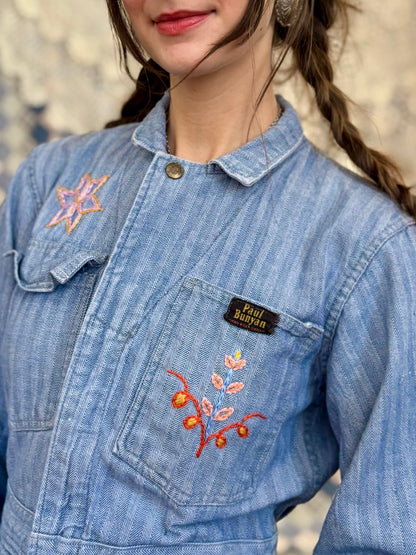 Hand Embroidered Paul Bunyan Coveralls