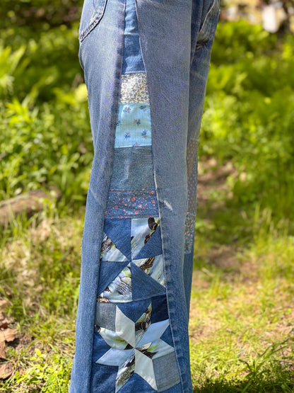 𓅬 Star & Pinwheel Patchwork Loon Lees