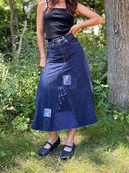 Patchwork Levi's Maxi Skirt