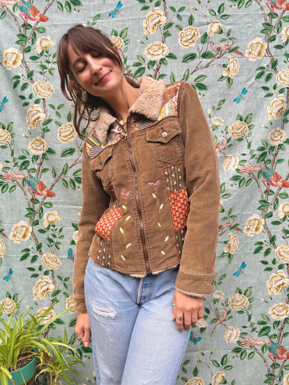 🤎 Embroidered & Patched Corduroy Jacket