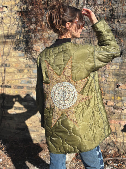 Appliqué Army Jacket Liner