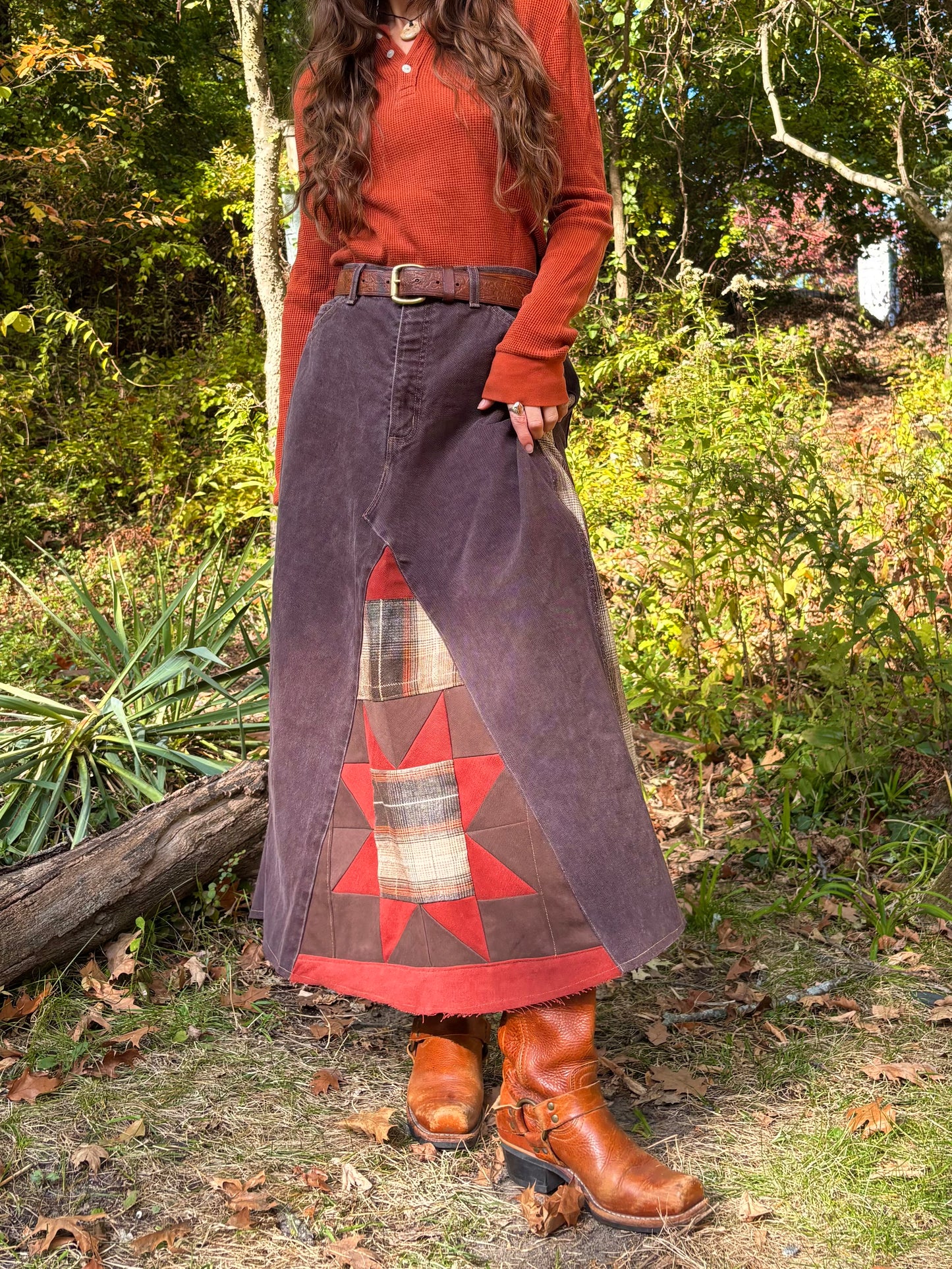 Coffee Brown Quilt Skirt