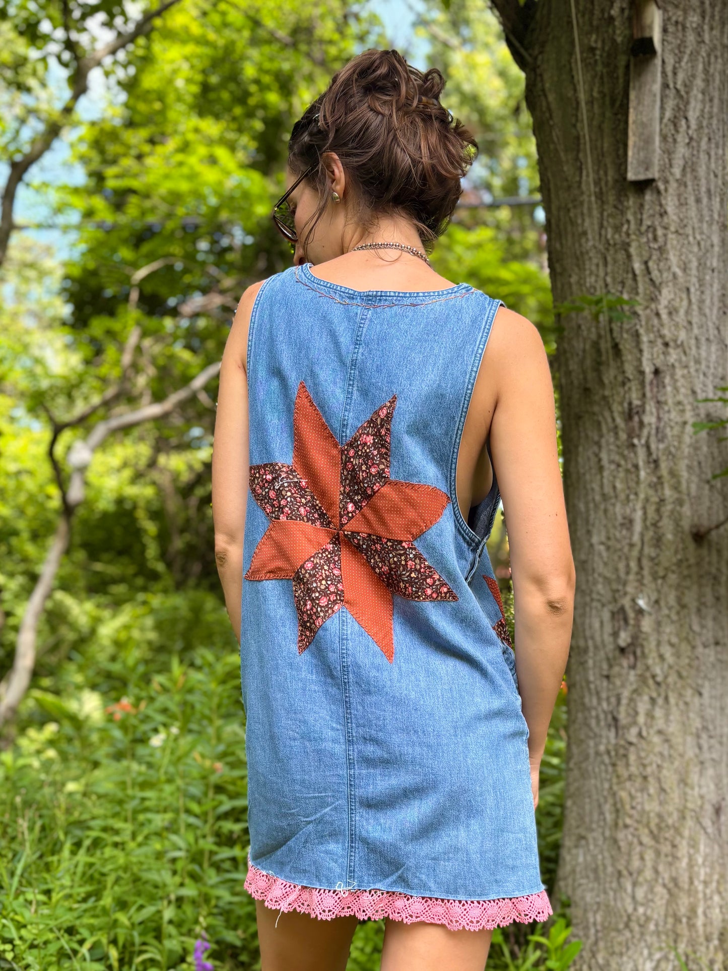 Embellished Denim Mini Dress