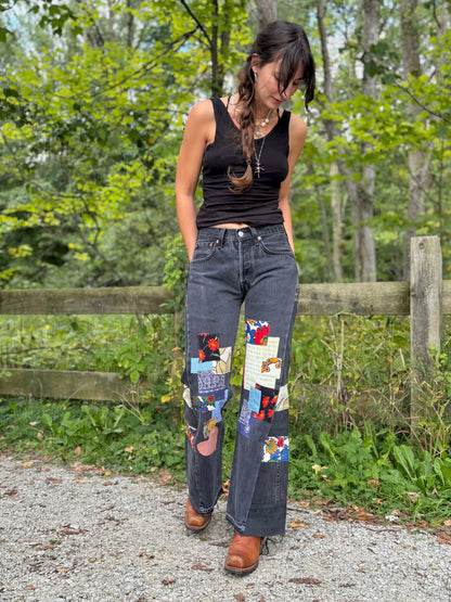 Multi Color Patched Black Levi's
