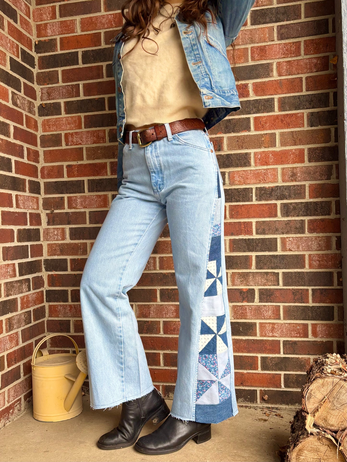 Light Wash Pinwheel Calico Wranglers