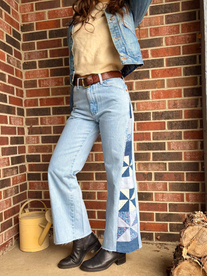 Light Wash Pinwheel Calico Wranglers