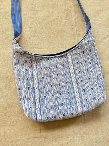 Handmade Denim Bag - Lace & Stripe