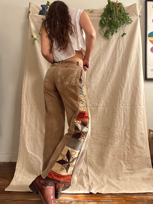 Star & Pinwheel 1970s Corduroys