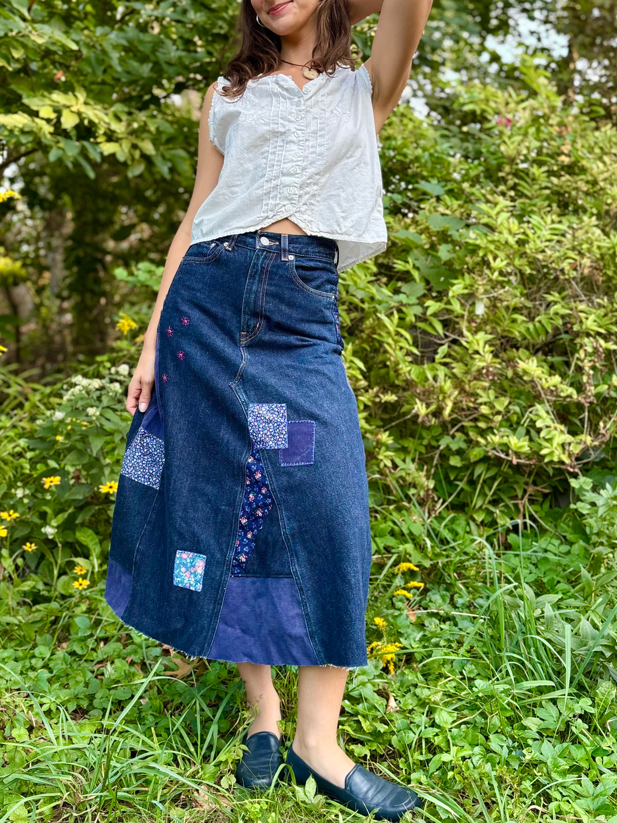 Patchwork Levi's Maxi Skirt