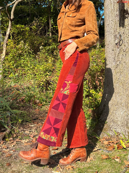 Rust Red Pinwheel Lee Corduroys