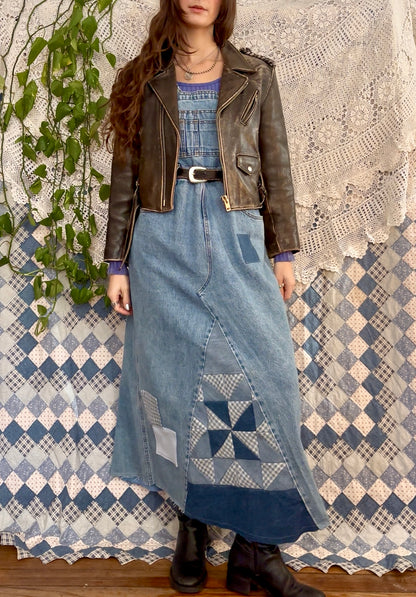 90s Blue Quilt Jumper