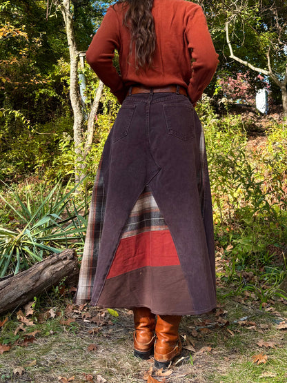 Coffee Brown Quilt Skirt