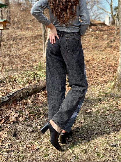 Blue Gray Pinwheel Jeans