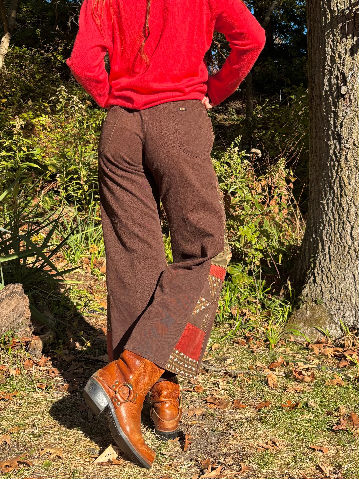 Chocolate Brown Pinwheel Lee Jeans