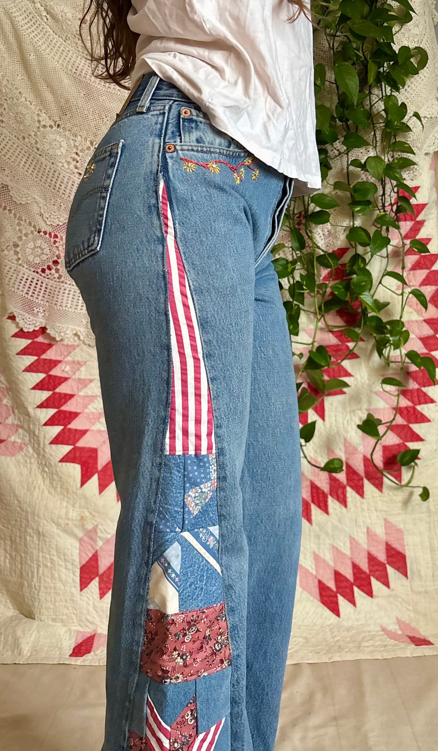 Embroidered Star & Pinwheel Levi's