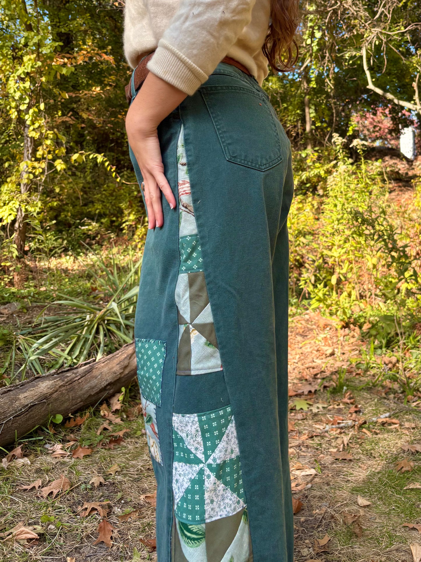 Forest Green Pinwheel Zena Jeans