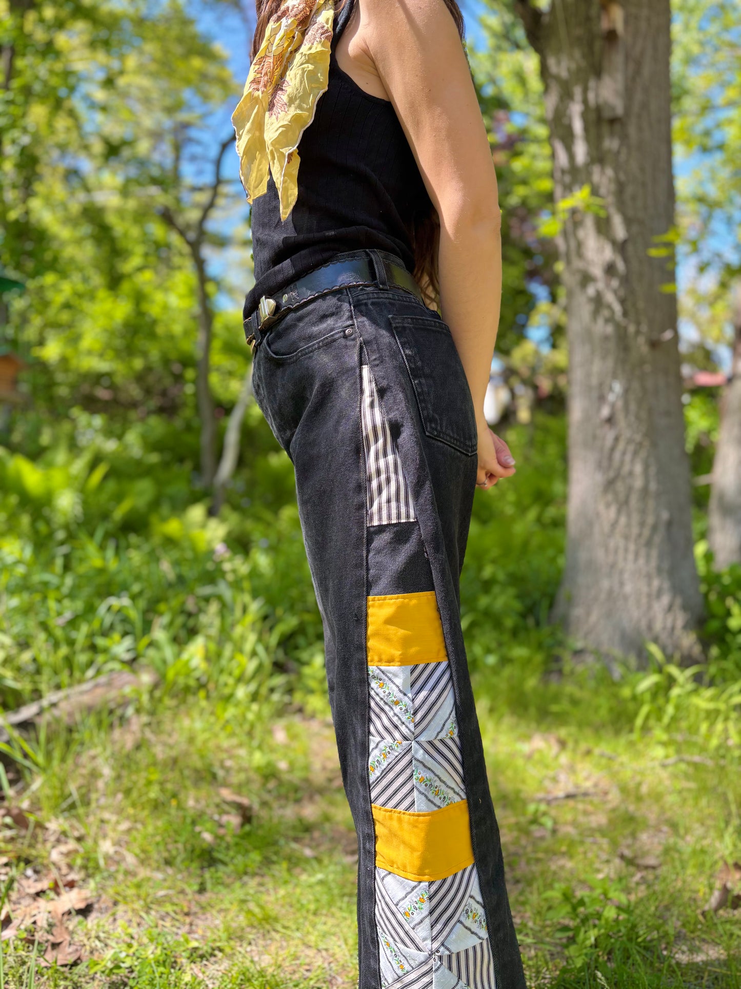 🐝  Black & Yellow Pinwheel Jeans