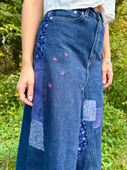 Patchwork Levi's Maxi Skirt