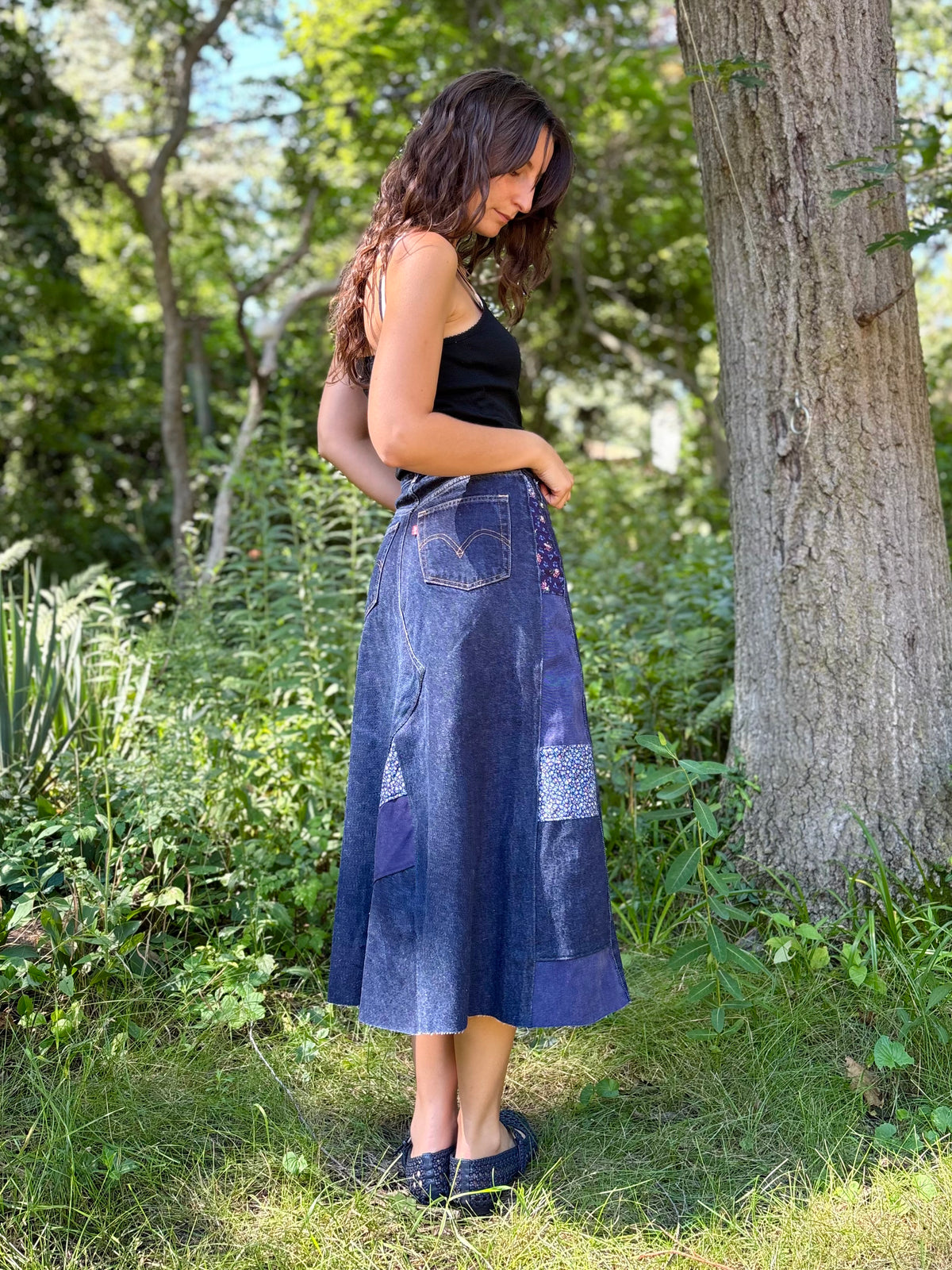 Patchwork Levi's Maxi Skirt