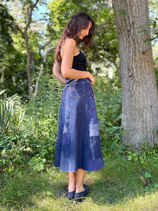 Patchwork Levi's Maxi Skirt