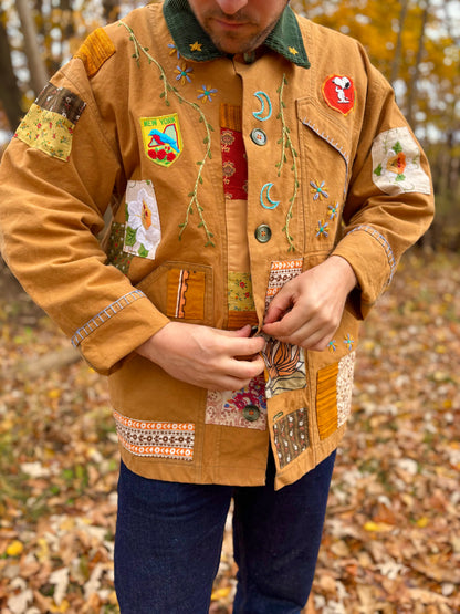 𓆟 Embroidered & Patched Canvas Barn Coat