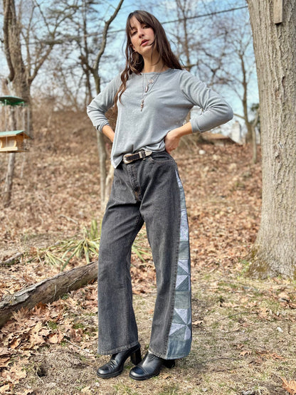 Blue Gray Pinwheel Jeans
