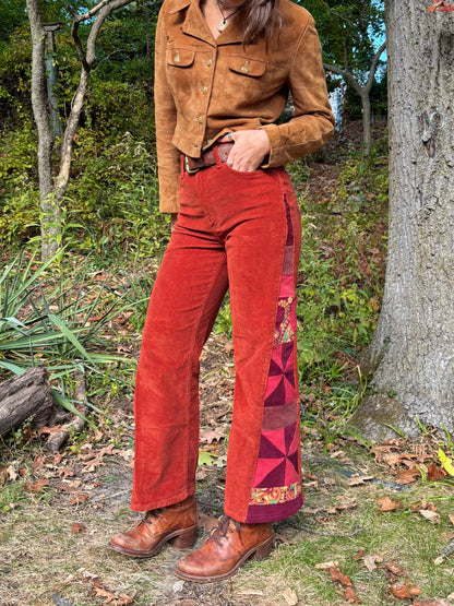 Rust Red Pinwheel Lee Corduroys