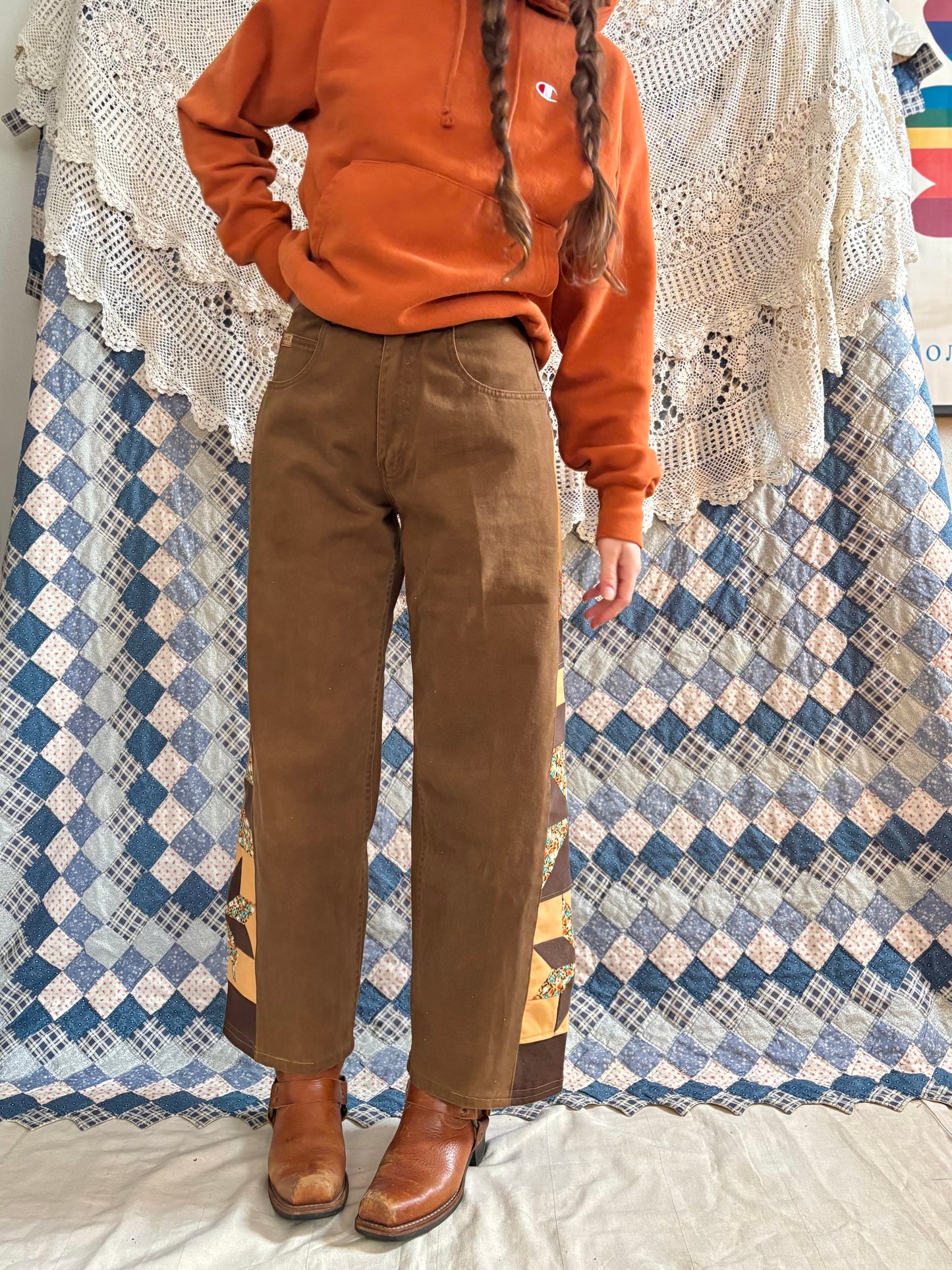 Star & Pinwheel Cocoa LA Gate Jeans