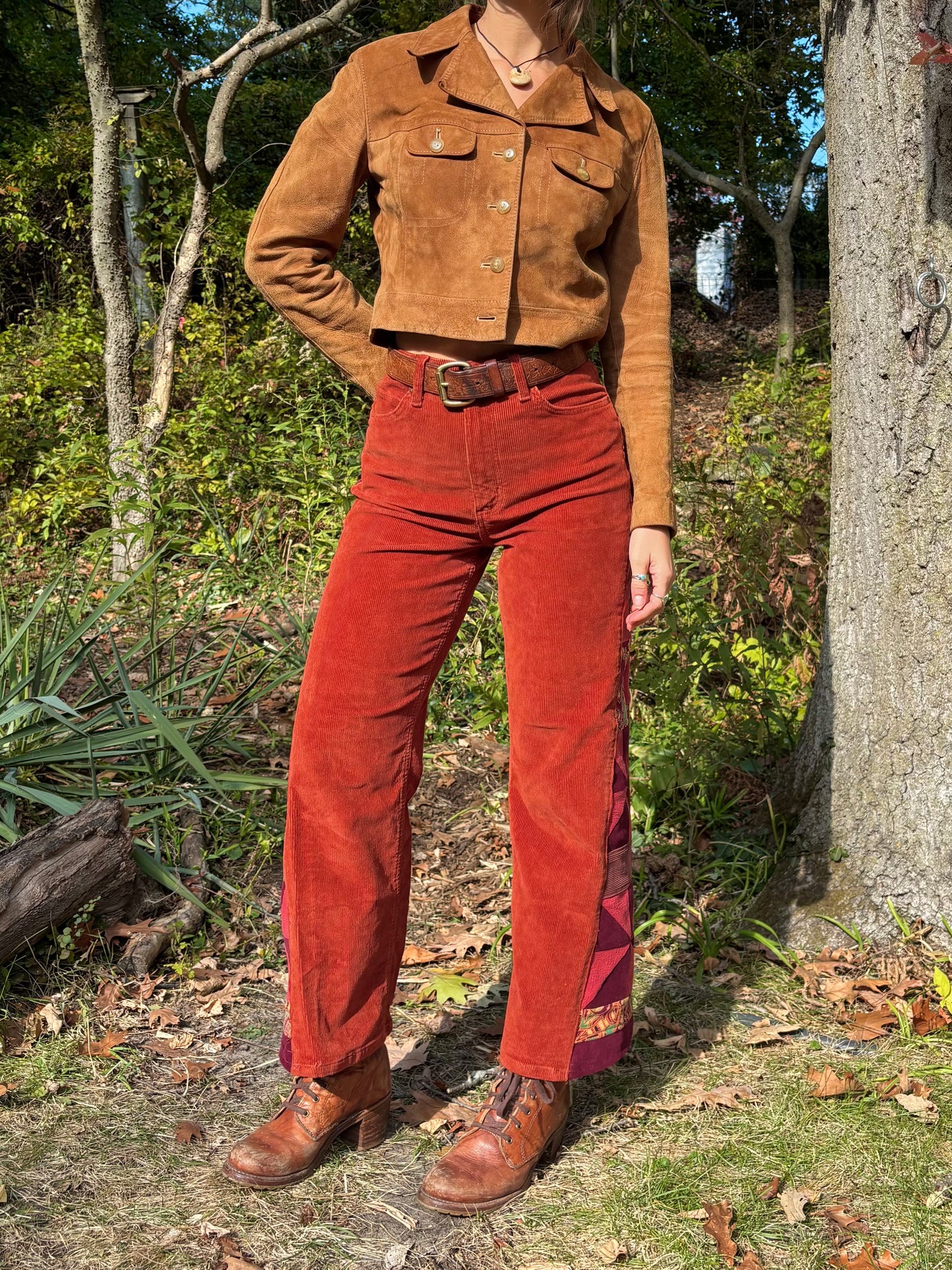 Rust Red Pinwheel Lee Corduroys