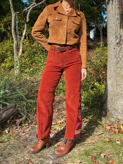 Rust Red Pinwheel Lee Corduroys