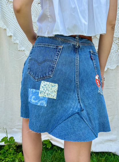 Peanuts Patched Levi's Mini Skirt