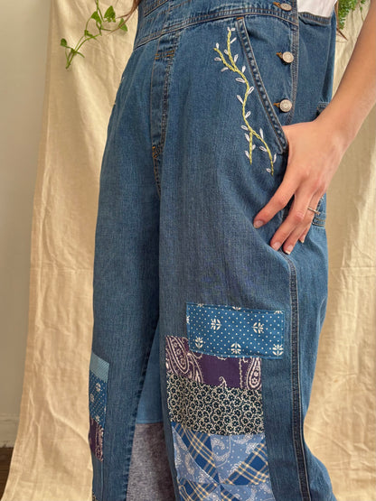 Patched & Embroidered 90s Overalls