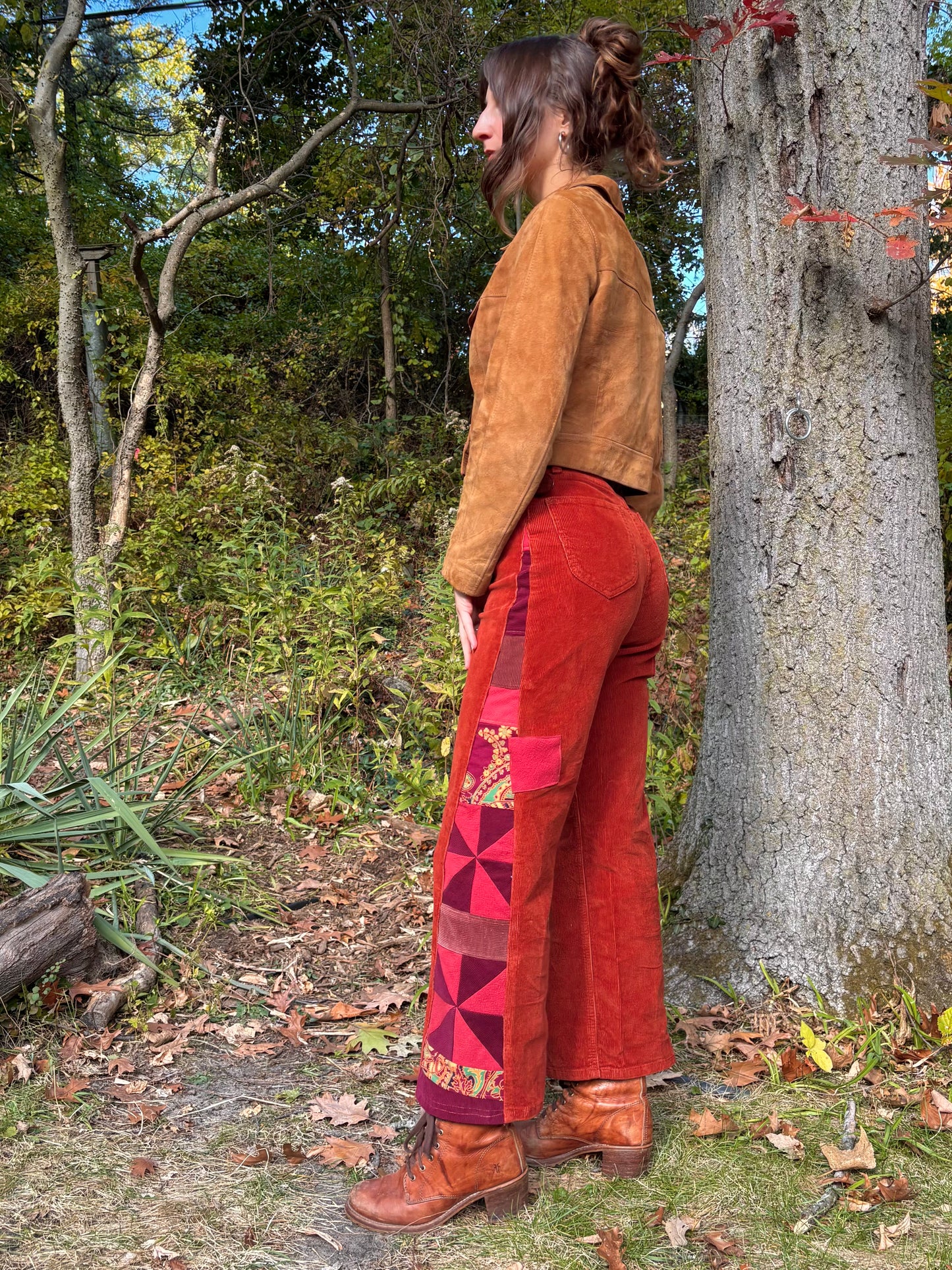 Rust Red Pinwheel Lee Corduroys