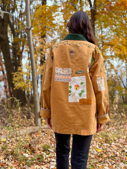 𓆟 Embroidered & Patched Canvas Barn Coat
