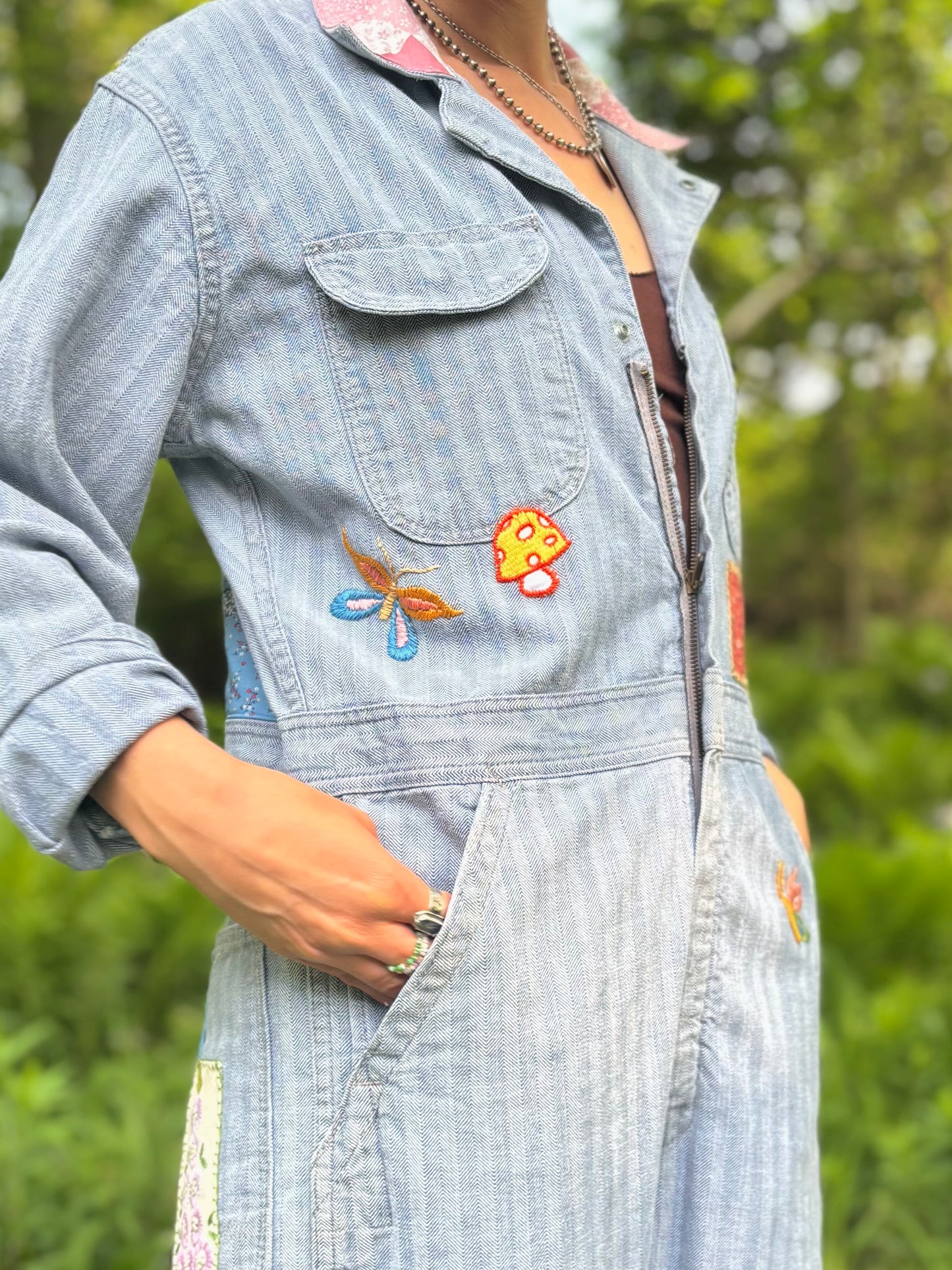 Hand Embroidered & Patched Wrangler Coveralls