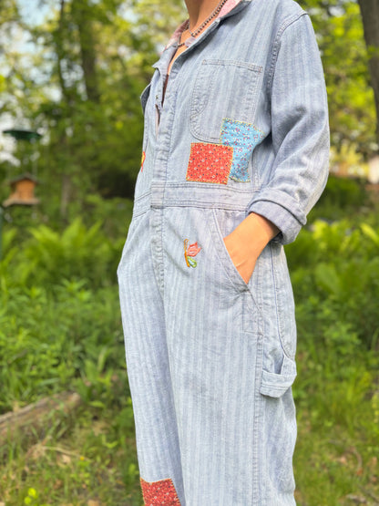 Hand Embroidered & Patched Wrangler Coveralls