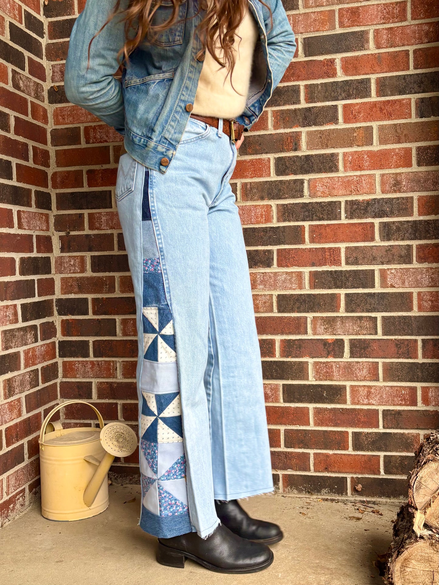 Light Wash Pinwheel Calico Wranglers