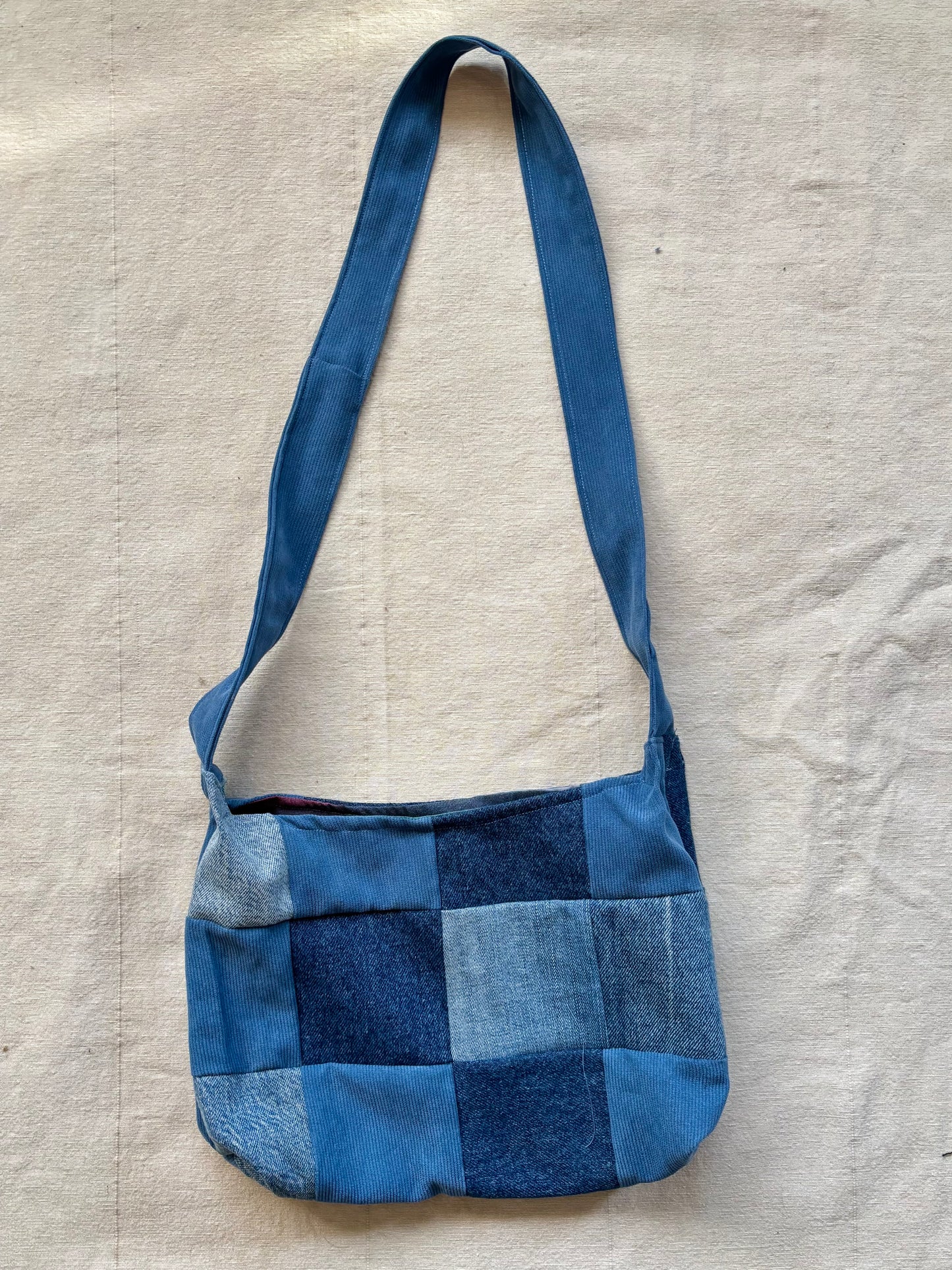 Handmade Denim Bag - Denim Checks (medium)