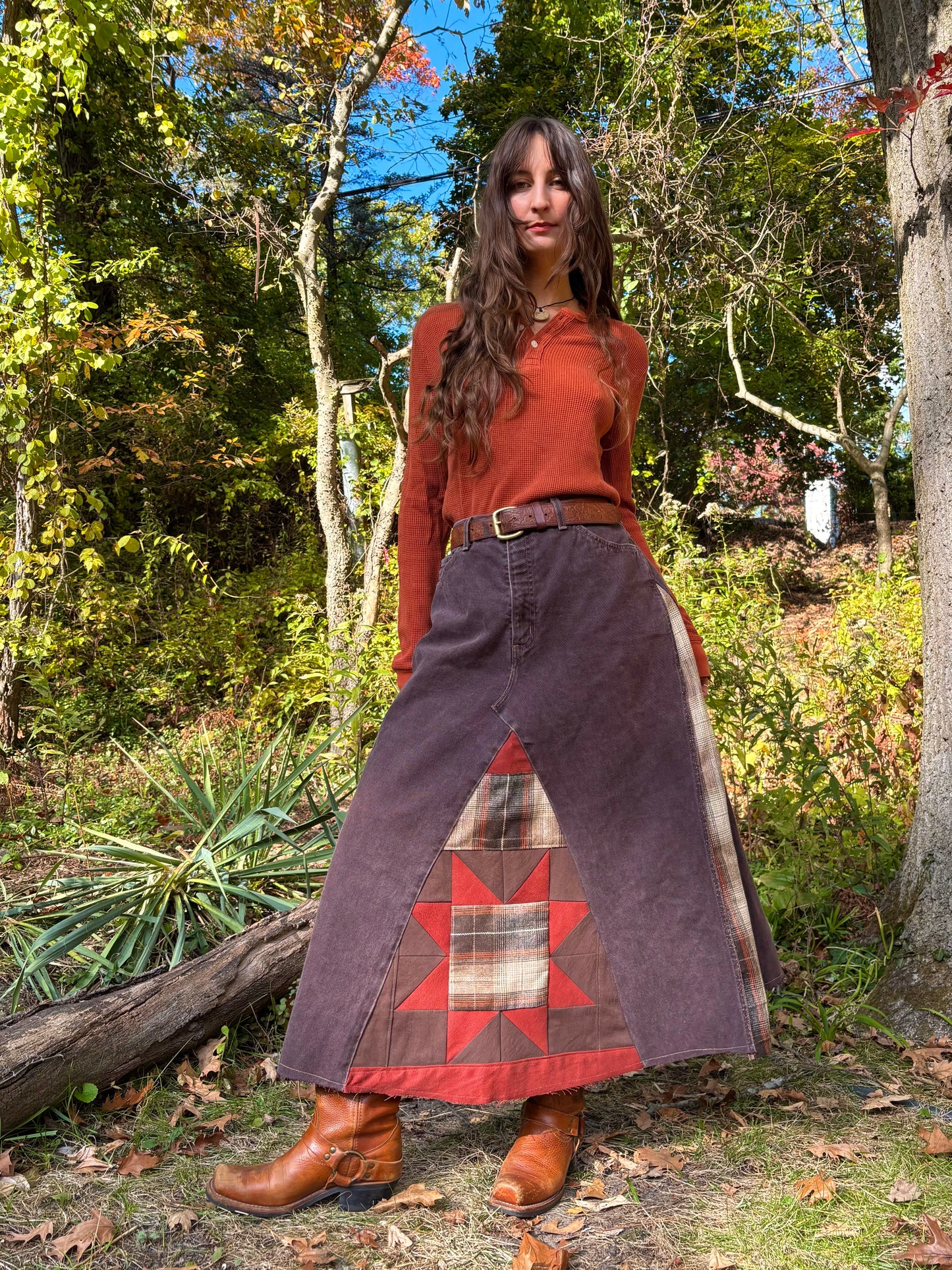 Coffee Brown Quilt Skirt