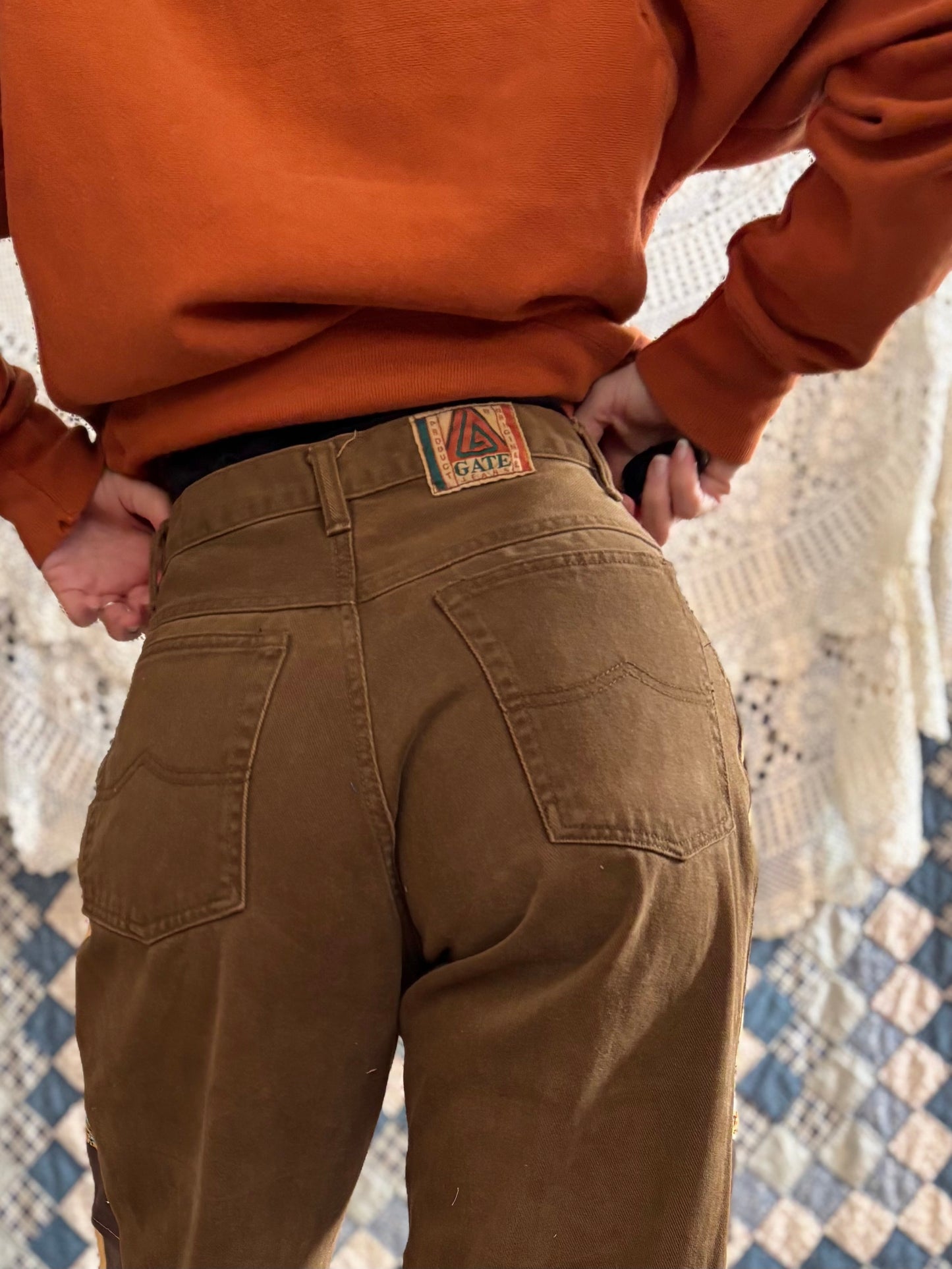 Star & Pinwheel Cocoa LA Gate Jeans