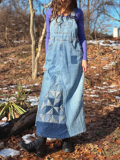 90s Blue Quilt Jumper