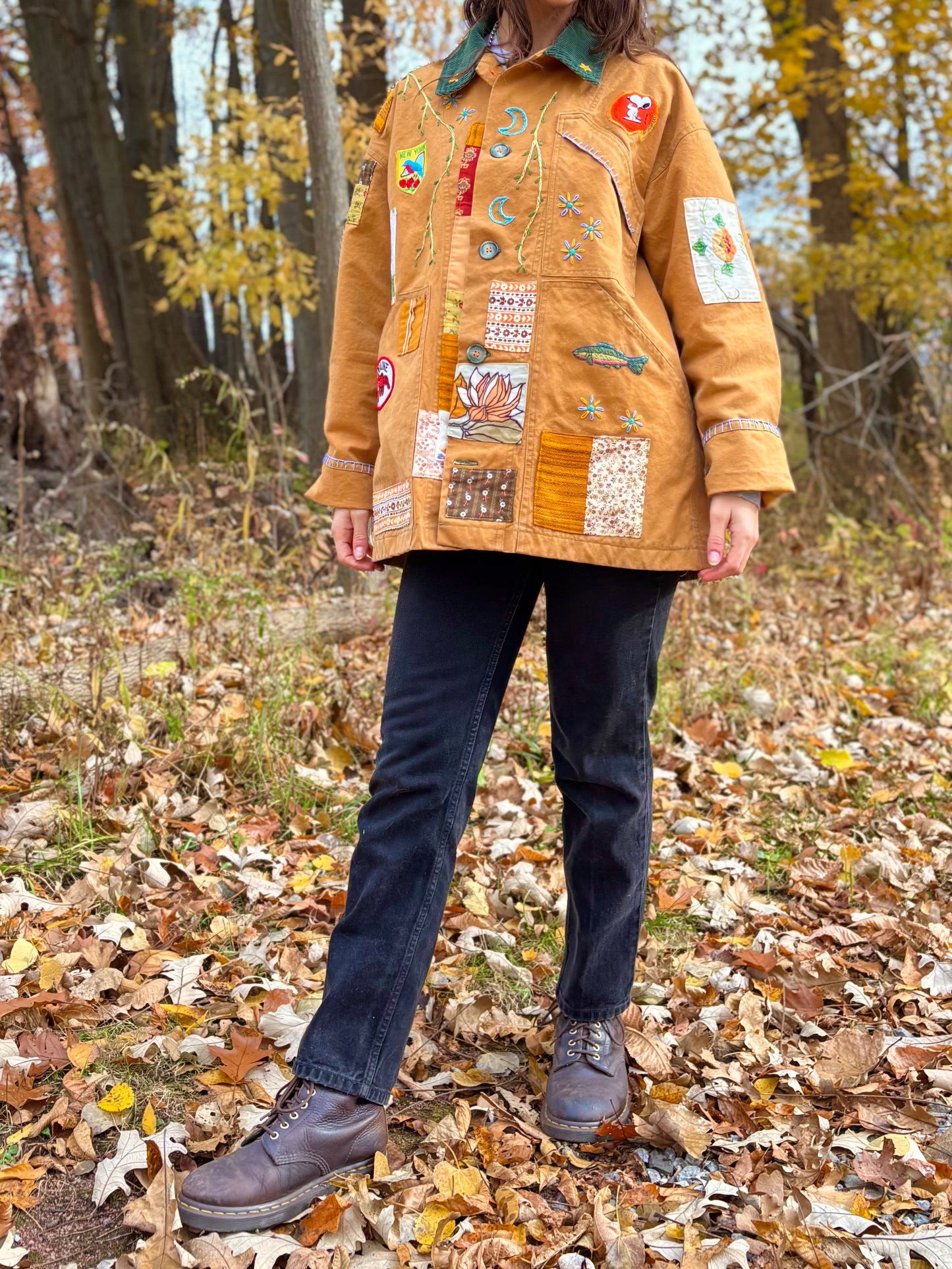 𓆟 Embroidered & Patched Canvas Barn Coat