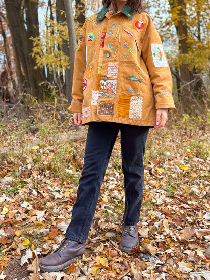 𓆟 Embroidered & Patched Canvas Barn Coat