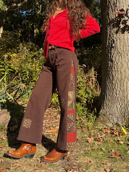 Chocolate Brown Pinwheel Lee Jeans