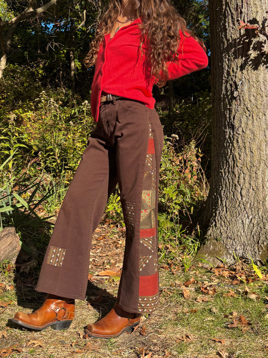 Chocolate Brown Pinwheel Lee Jeans