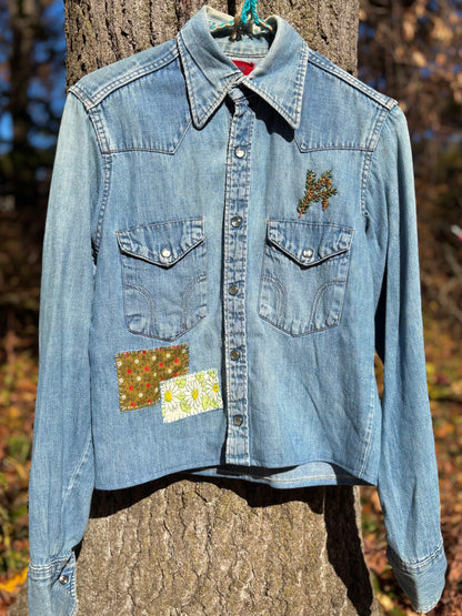 1970s Northern Flicker Embroidered Pearl Snap