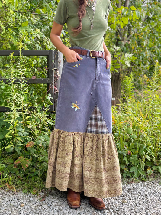 Corduroy Ruffle Skirt