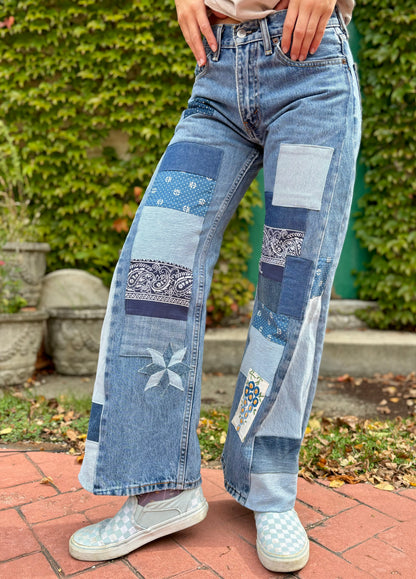 Indigo Patched Levi's