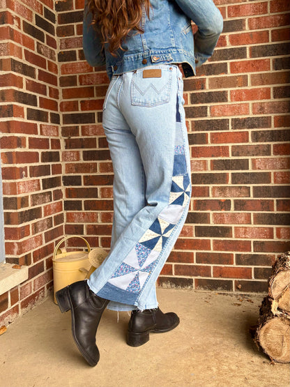 Light Wash Pinwheel Calico Wranglers